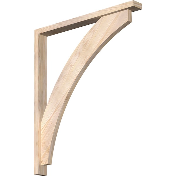 Ekena Millwork Thorton Block Smooth Bracket w/ Offset Brace, Douglas Fir, 3 1/2"W x 34"D x 40"H BKT0402X34X40THR05SDF - main